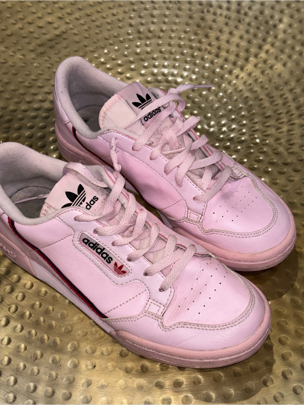 adidas Pink Women's Low-Top Sneakers with Red Accent size 5